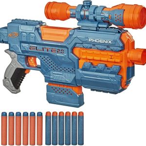 NERF Elite 2.0 Phoenix CS-6 Motorised Blaster 12 Official Darts Scope  - E9961