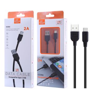 1m EllieTech USB-C Charger Cable Black 2A support Quick Charge High-Speed