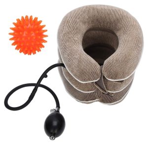Uxsiya Inflatable Neck Traction Device Support Soft, Improve Blood Circulation, Brown