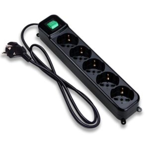 Tecnoware Filtered Multi-socket - Power Strip with 5 SCHUKO / ITALY 10 / 16A Outlets inclined at 45 &deg;