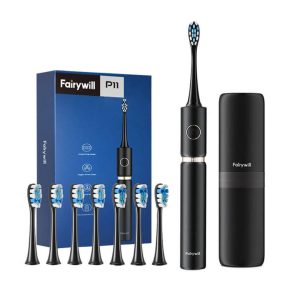 FairyWill, Sonic toothbrush with head set and case, Black