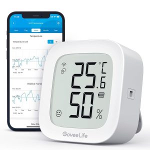 Govee Life WLAN Hygrometer Thermometer Indoor with App Notification Alarm & Data Storage