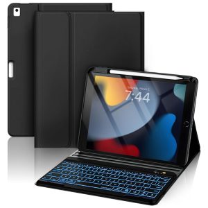 Case with Enlarged Anti-Falloff Keycaps Keyboard, for iPad 9/8/7 Generation 10.2 Inch, iPad Air 3 Generation/Pro 10.5 Inch