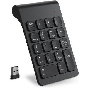 Cimetech K268 Wireless Mini Numeric Keypad 18 Keys 2.4GHz USB Slim Design Black