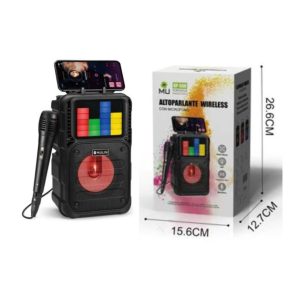 MU portable karaoke speaker with built in microphone
