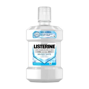 LISTERINE Advanced White Mouthwash, Whitening Mouthwash with a Mild Mint Flavor, Alcohol-Free Mouthwash for White Teeth and Complete Oral Hygiene 1L