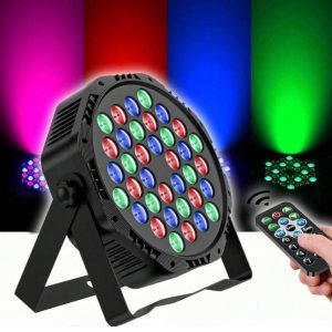 Allpress 36 Leds stage lights, RGB DJ party light with sound activated remote control & DMX control