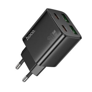 HOCO phone wall charger 2 x USB C + 2 x USB A QC3.0 PD 3A 30W