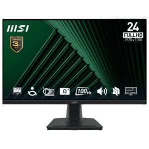 MSI Pro MP245G 23.8 Inch FHD IPS Monitor 1920x1080 100Hz 1ms MPRT HDMI 1.4b DisplayPort 1.2 Anti-Glare Eye-Care Technology