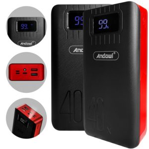 Andowl Portable Mobile Power Bank 40000 mAh 2xUSB, Micro, Type C and LCD