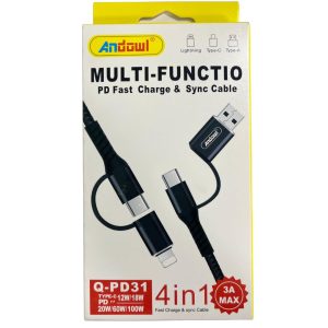 Andowl 4in1 Type C PD / USB A / Lightning 12W/18W - 3A