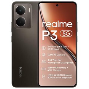 Realme P3 5G Smartphone 12+512GB, 50MP AI Camera, Snapdragon 6 Gen 4 Chipset, IP69, Comet Grey