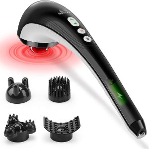 Snailax Cordless Handheld Back Massager - Rechargeable Percussion Massage with Heat - 48