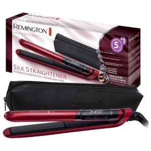 Remington S9600 Silky Straight Hair Straightener Double Layer Ceramic Silk - RED