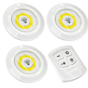 LED Light with Remote Control Under Cabinet Lighting & Closet Light, Set of 3