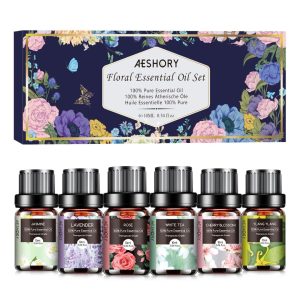 AESHORY Floral Essential Oil Diffuser 6 x 10ml