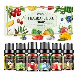 AESHORY Fruity Essential Oils for Diffusers 6 x 10ml