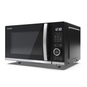 Sharp Microwave Oven Flatbed 20lt 800W -Digital Control - 11 Power Levels, Black, Silver