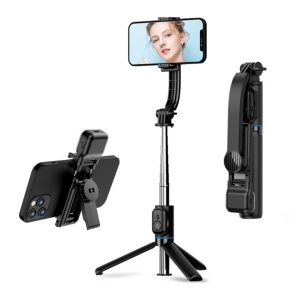 Unico Remote Control Selfie Stick With Phone Holder, Black