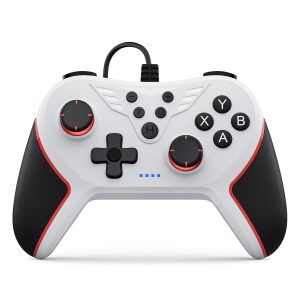 RivalPlay PC Controller with 2 Mapping Buttons, Wired Gamepad Joystick-White