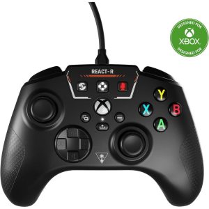 Turtle Beach React-R Red Wired Game Controller with Audio Controls, Mappable Buttons and Textured Grips for Xbox Series X|S, Xbox One and PC [Official Xbox License] Black