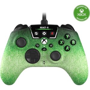 Turtle Beach React-R Red Wired Game Controller with Audio Controls, Mappable Buttons and Textured Grips for Xbox Series X|S, Xbox One and PC [Official Xbox License].Green