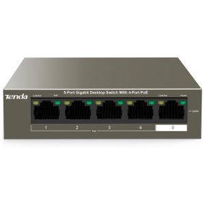TENDA TEG1105P, 5-Port Gigabit PoE Switch Compatible with IEEE 802.3af/at Devices