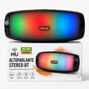 MU Portable Bluetooth Speaker with LED Lights &ndash; 10W Stereo 10m Range