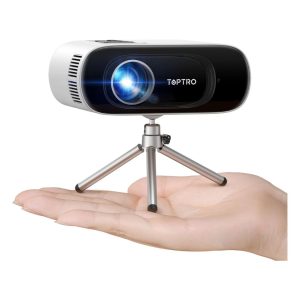 TOPTRO Mini Portable Projector Supports 1080P Full HD, WiFi Bluetooth Video Projector, 20000 Lumens