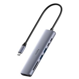 Cudy USB-C HUB 7-in-1 Multiport Adapter with 4K HDMI, 1 SD Slot, 1 TF Slot, 2 USB-A 3.2