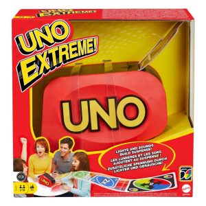 Mattel Games UNO Extreme Card Game with Shoot, Fun Lights and Sounds - 112 Cards, Extreme Shot Card, Gift for Kids 7+ Years and Adults