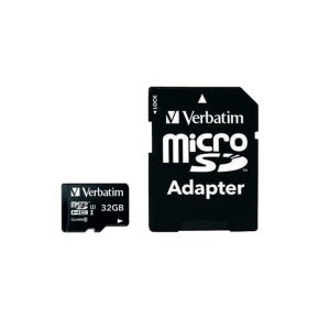 32GB Verbatim Micro SDHC Class 10 with SD Adapter