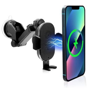 15W Wireless Car Charger & Phone Mount &ndash; Auto-Clamping Holder