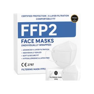 ADESTE FFP2 White Face Masks &ndash; CE Certified | Hypoallergenic | Superior Comfort & Protection