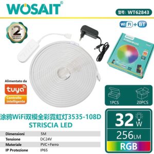 WOSAIT WT62843 &ndash; Smart RGB LED Strip 5 m (Tuya, Wi-Fi+BT, 24 V)