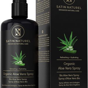 Aloe Vera Organic Spray - Body Moisturizing Spray 200ml Bottle - Aloe Vera Gel Effective as After Sun Cream - Face Skin and Hair Toner - Satin Naturel Product Made in Germany
