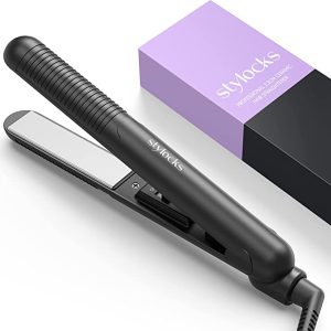Stylocks Mini Hair Straighteners For Short Hair Small Hair Fits Handbag, Black