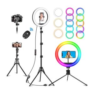 Ring Light with 63 Inch Tripod Mobile Phone, 10.2 Inch Ring Light, for Camera