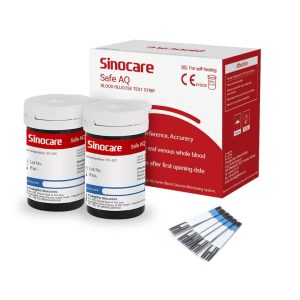 Sinocare Safe AQ Glucose Strips Without Hands, 50 Pieces