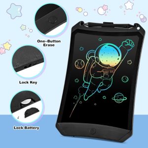 PINKCAT LCD Graphic Writing Tablet, 12 Inch Portable Digital Drawing Board  Ewriter Erasable for Children, Black