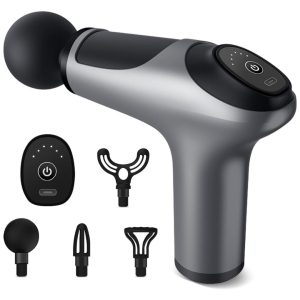 Anluomania Portable Muscle Massage Gun with 6 Speeds and 4 Heads for Relaxation Pain Relief