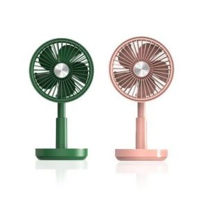MU Adjustable and Rechargeable Electric Fan Colour Green and Pink