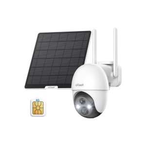 ieGeek 4G LTE Outdoor Camera with SIM, 2K 360&deg;PTZ with Solar Panel & Battery