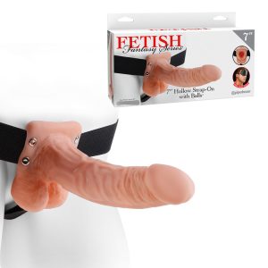 Unisex Hollow Strap-On with Balls 17 cm Skin