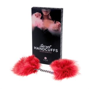 Marabou Handcuffs Red Plush
