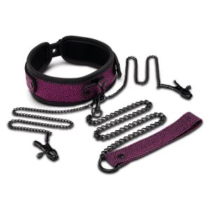 Collar & Leash with Nipple Clips Set