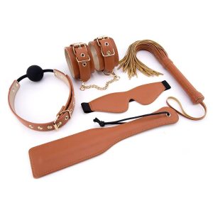 Elite Bdsm Set Cognac Vegan Leather